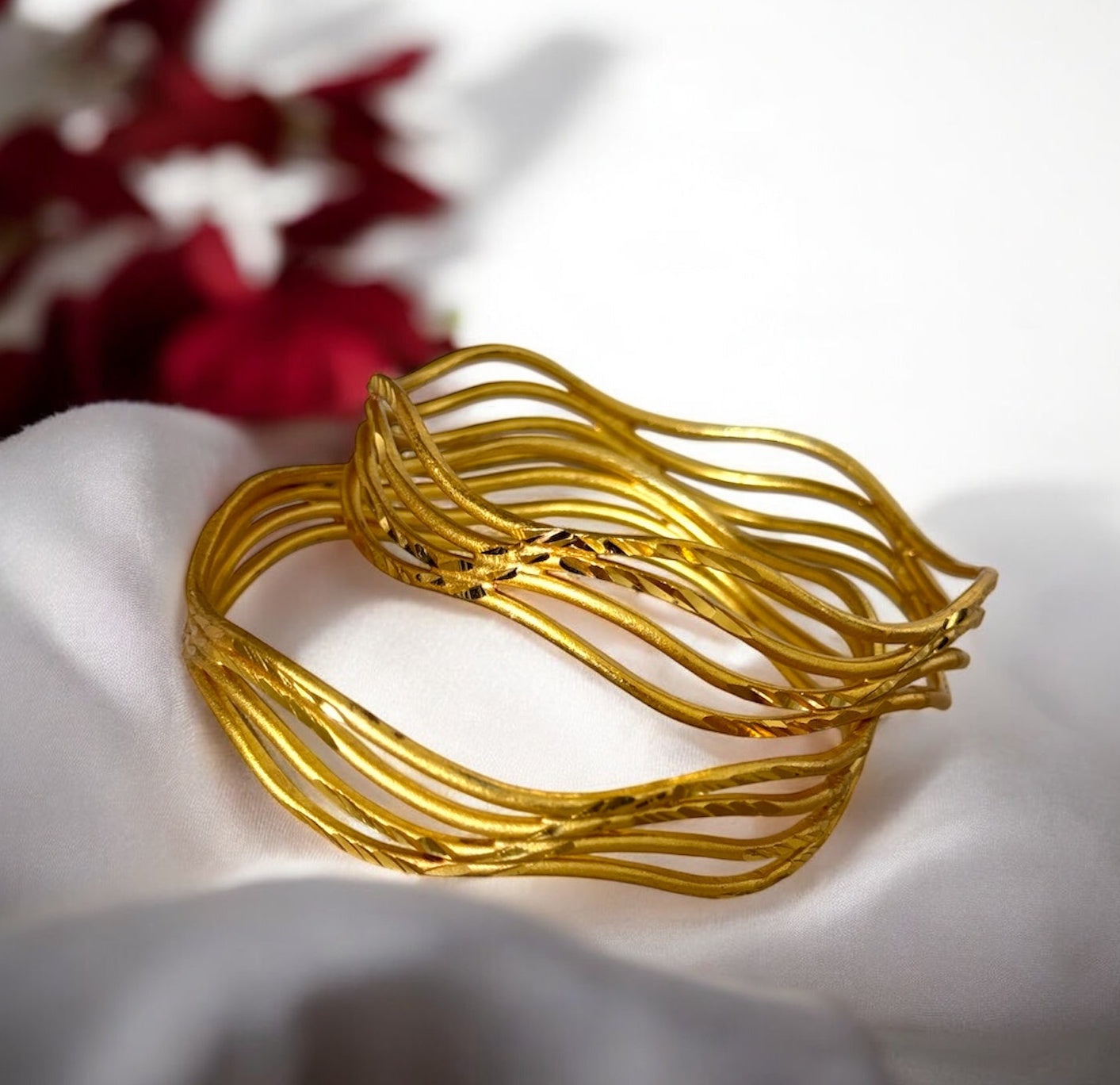 Twisted sprinkle cut bangles