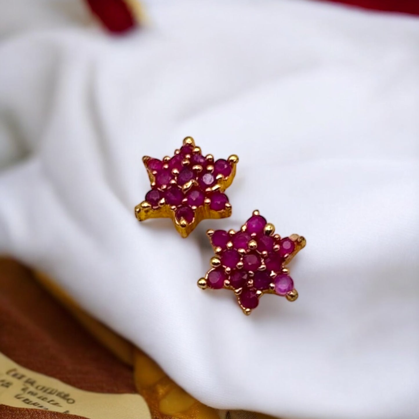Ruby Star Studs
