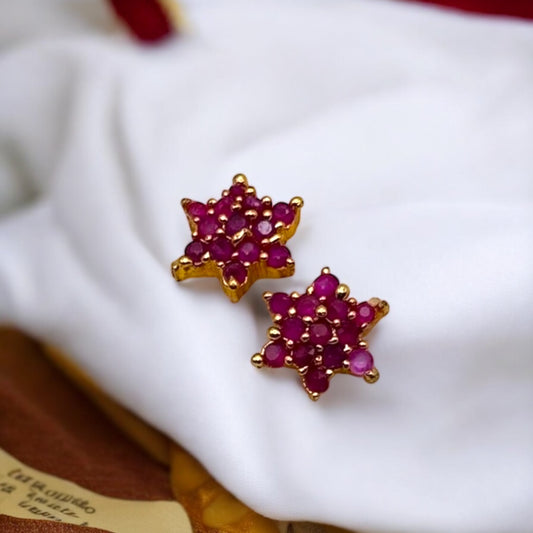 Ruby Star Studs